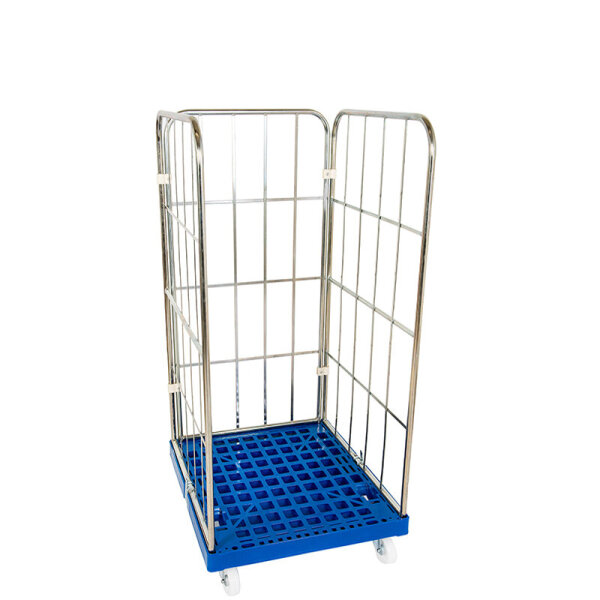 Rollbehälter 1350 KU blau, 724 x 815 mm, 3-seitig, Cr 3