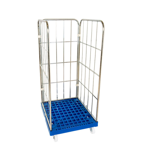 Rollbehälter 1450 KU blau, 724 x 815 mm, 3-seitig, Cr 3